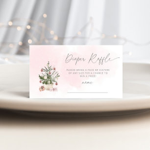 Tarjeta De Recepción Billete de rifa de pañales de árbol de Navidad ros
