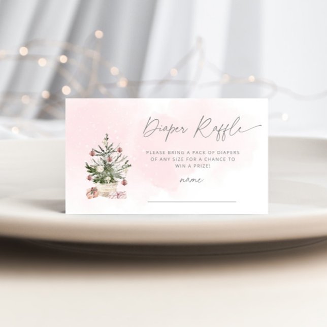 Tarjeta De Recepción Billete de rifa de pañales de árbol de Navidad ros (Subido por el creador)