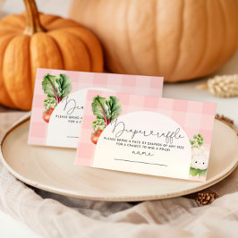 Tarjeta De Recepción Billete de rifa de pañales de verduras rosa cultiv