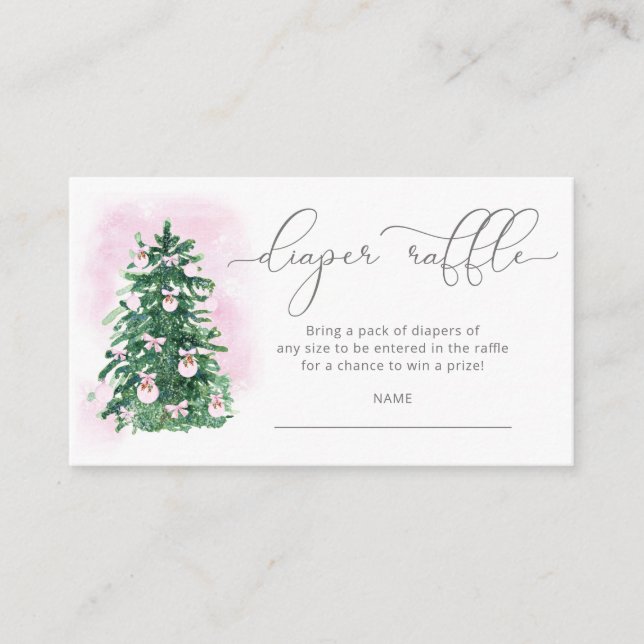 Tarjeta De Recepción Billete de rifa de pañales para árboles de navidad (Anverso)