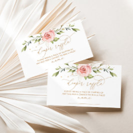 Tarjeta De Recepción Billete de rifa de pato de pañales florales de col