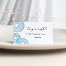 Billete de rifa para pañales de donuts azules