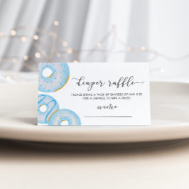 Tarjeta De Recepción Billete de rifa para pañales de donuts azules