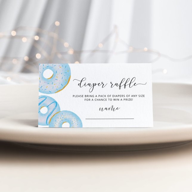 Tarjeta De Recepción Billete de rifa para pañales de donuts azules (Subido por el creador)