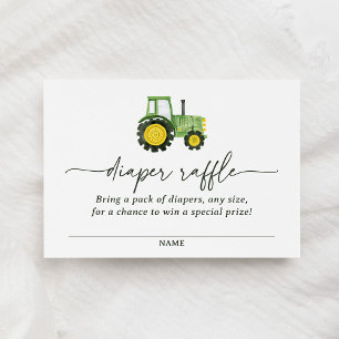 Tarjeta De Recepción Billete de tractor Baby Shower Diaper Raffle
