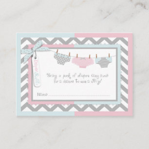 Tarjeta De Recepción Billete de Twins Tie Tutu Diaper Raffle