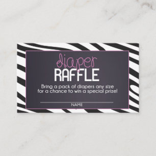 Tarjeta De Recepción Billete de Zebra Diaper Raffle