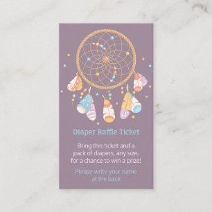 Tarjeta De Recepción Billete Dreamcatcher Baby Shower Diaper Raffle