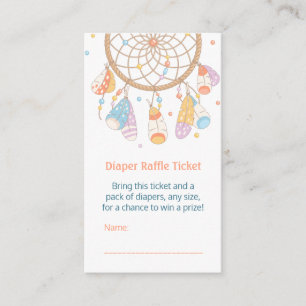 Tarjeta De Recepción Billete Dreamcatcher Baby Shower Diaper Raffle
