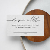 Billete minimalista de Baby Shower Diaper Raffle
