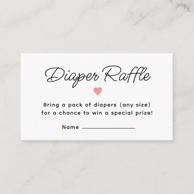 Tarjeta De Recepción Billete moderno rosado Baby Shower Diaper Raffle (Anverso)
