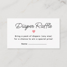 Tarjeta De Recepción Billete moderno rosado Baby Shower Diaper Raffle