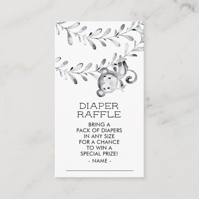Tarjeta De Recepción Billete neutro Baby Shower Diaper Raffle (Anverso)