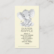 Billete neutro para elefante Baby Shower Diaper Ra