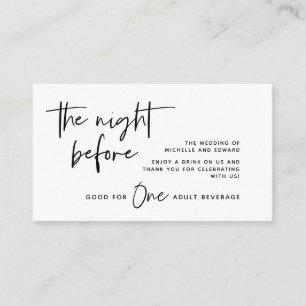 Tarjeta De Recepción Billete para beber, bebida para adultos, fiesta de