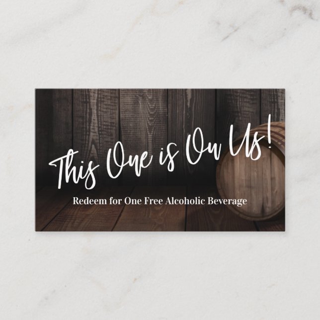 Tarjeta De Recepción Billete para bebida de barril de madera (Anverso)