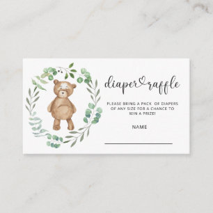 Tarjeta De Recepción Billete para rifa de pañales de oso
