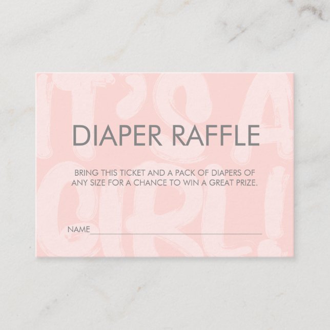 Tarjeta De Recepción Billete rosado Baby Shower Diaper Raffle (Anverso)