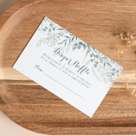 Tarjeta De Recepción Billete verde minimalista de Eucalipto Diaper Raff