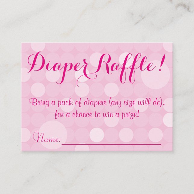 Tarjeta De Recepción Billetes de Baby Shower rosado de punto Diaper Raf (Anverso)