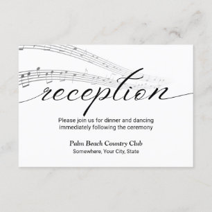 Tarjeta De Recepción Billetes de música Minimalista Elegant Wedding Rec