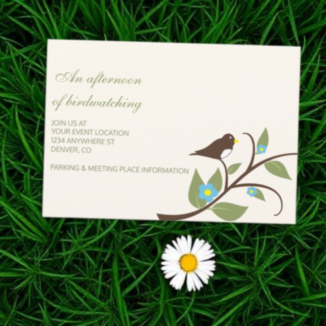 Tarjeta De Recepción Bird Birthday Afternoon Of Birdwatching (Subido por el creador)