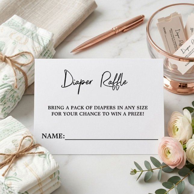 Tarjeta De Recepción Blach moderno y pañal Baby Shower blanco (Subido por el creador)