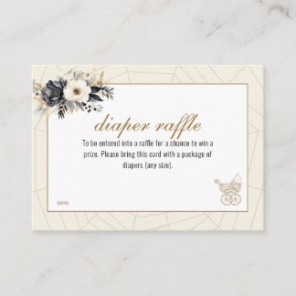 Tarjeta De Recepción Black and Gold Halloween Baby Shower Diaper Raffle