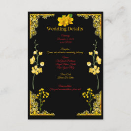Tarjeta De Recepción Black and Gold Wedding Enclosure Card