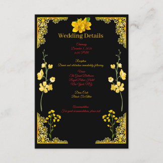 Tarjeta De Recepción Black and Gold Wedding Enclosure Card