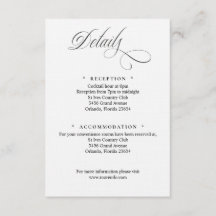 Black and White Script Details Enclosure Card
