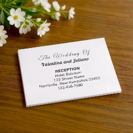 Tarjeta De Recepción Black and White Typography Wedding Reception