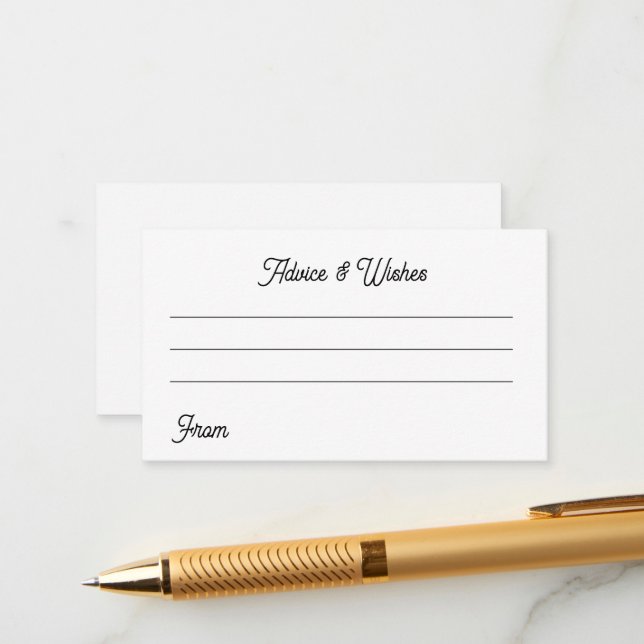 Tarjeta De Recepción Black and white  wedding advice cards (Anverso/Reverso In Situ)