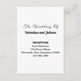 Tarjeta De Recepción Black and White Wedding Reception Portrait