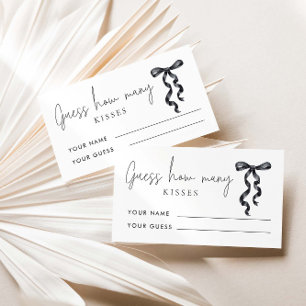 Tarjeta De Recepción Black Bow adivina cuántos besos de juego de novia