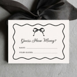 Tarjeta De Recepción Black Bow adivina cuántos juegos