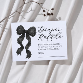 Tarjeta De Recepción Black Bow Baby Shower Diaper Raffle