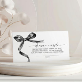 Tarjeta De Recepción Black Bow Diaper Raffle