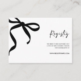 Tarjeta De Recepción Black Bow está atando la ducha nupcial