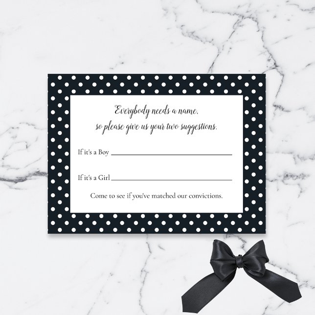 Tarjeta De Recepción Black Bow Nombre del bebé Sugerencia Juego de Baby (Subido por el creador)