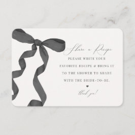 Tarjeta De Recepción Black Bow Tying Knot Share a Receta Insert