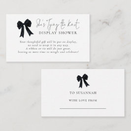 Tarjeta De Recepción Black Bow Tying The Knot Display Shower