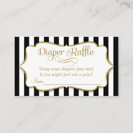 Tarjeta De Recepción Black Gold Diaper Raffle Cards Boy Baby Shower