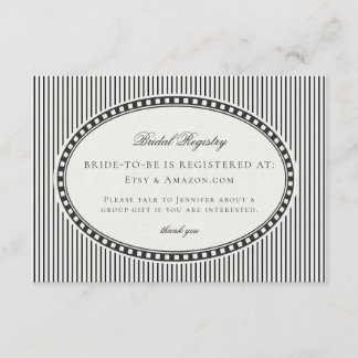 Tarjeta De Recepción Black Harlequin Checkered Bridal Registry