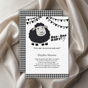 Tarjeta De Recepción Black Kawaii Little Lamb Baby Shower