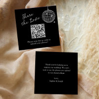 Black Minimalista Disco Ball Código QR Comparte am