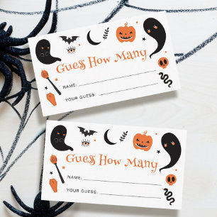 Tarjeta De Recepción Black Orange Halloween Adivina Cuántos