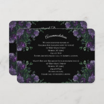 Black Purple Floral Elegant Wedding Gótico
