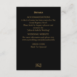 Tarjeta De Recepción Black Tie Royal Regency wedding