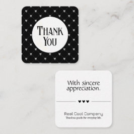 Tarjeta De Recepción Black & White Bow Monogram Thank You Card
